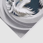 Toevalf van Fantasy Wolf over blauwe achtergrond Tissuepapier (Detail)