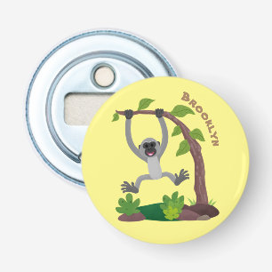 Toevallige afbeelding van de gibbon-cartoon button flesopener