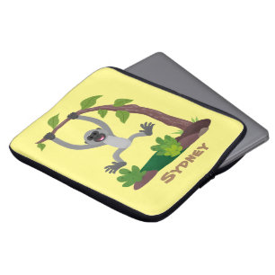 Toevallige afbeelding van de gibbon-cartoon laptop sleeve