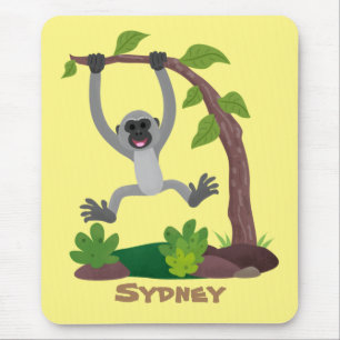 Toevallige afbeelding van de gibbon-cartoon muismat