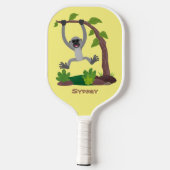 Toevallige afbeelding van de gibbon-cartoon pickleball paddle (Achterkant)