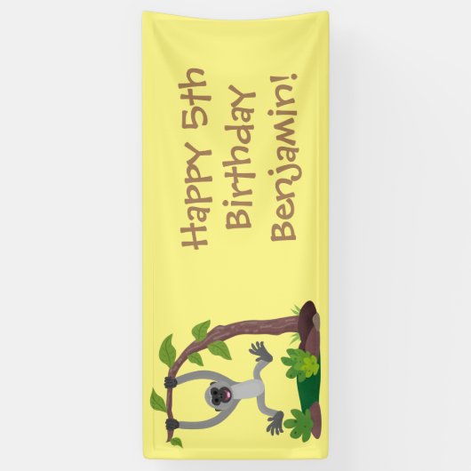 Toevallige afbeelding van de gibbon-cartoon spandoek (Verticaal)