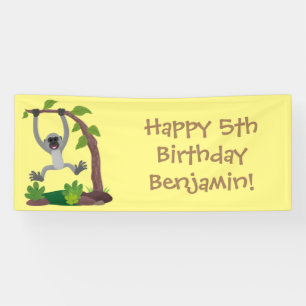 Toevallige afbeelding van de gibbon-cartoon spandoek