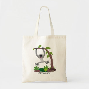 Toevallige afbeelding van de gibbon-cartoon tote bag