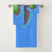 Toevallige groene kikker cartoon illustratie bad handdoek (Insitu)