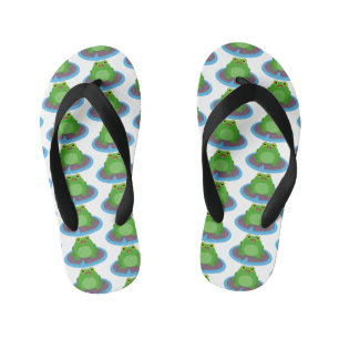 Toevallige groene kikker cartoon illustratie kinder teenslippers