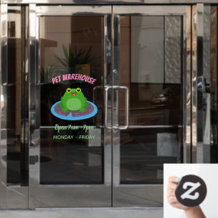 Toevallige groene kikker cartoon illustratie raamsticker