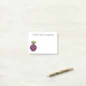 Toevallige illustratie van de paarse bietenteelt post-it® notes (Op bureau)