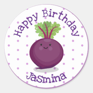 Toevallige illustratie van de paarse bietenteelt ronde sticker