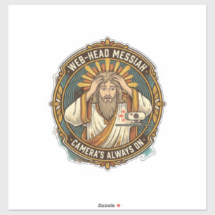 Toevallige Jezus Video Op Bedhead Ochtend Vergader Sticker
