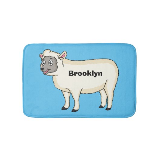 Toevallige schaapse cartoon badmat (Voorkant)