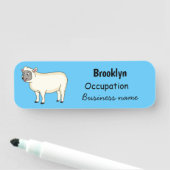 Toevallige schaapse cartoon naamplaatje (In situ)