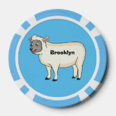 Toevallige schaapse cartoon poker chips (Achterkant)