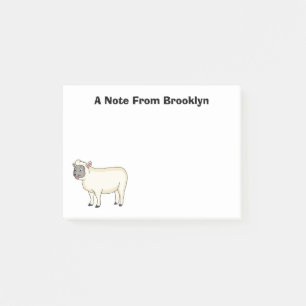 Toevallige schaapse cartoon post-it® notes
