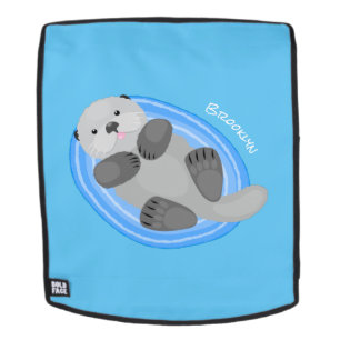 Toevallige zee otter cartoon illustratie rugtassen