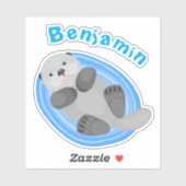Toevallige zee otter cartoon illustratie sticker (Vel)