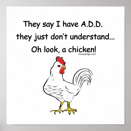 TOEVOEGEN Humor kippen Poster (Voorkant)