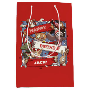 Toevoegen Jouw naam Happy Birthday Animal Fans Car Medium Cadeauzakje
