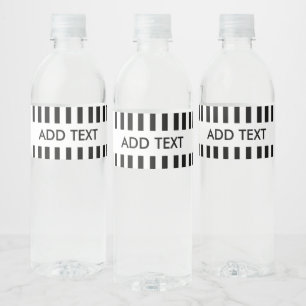 Toevoegen Jouw tekst Zwart & Wit Scheidsrechter Waterfles Etiket