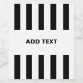 Toevoegen Jouw tekst Zwart & Wit Scheidsrechter Wijn Etiket (Enkel label)