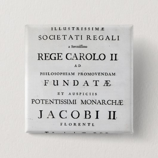 Toewijzing aan de Royal Society Vierkante Button 5,1 Cm (Voorkant)
