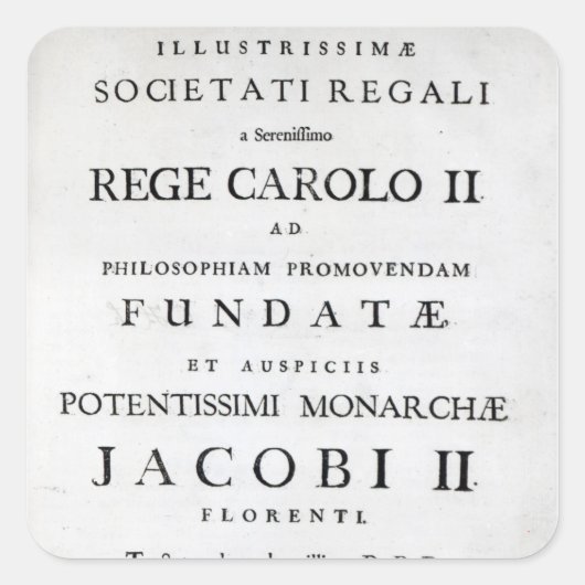 Toewijzing aan de Royal Society Vierkante Sticker (Voorkant)