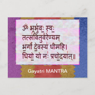 Toewijzing aan GAYATRI Mantra - Artistieke achterg Briefkaart
