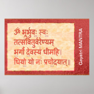Toewijzing aan GAYATRI Mantra Poster