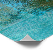 'Toezicht' Blauwgroen Abstract Poster (Hoek)