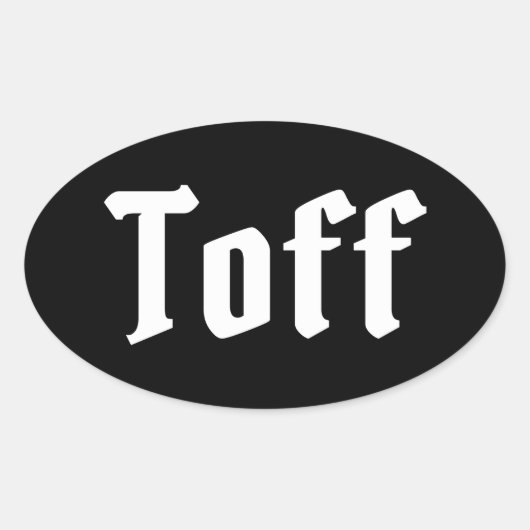 Toff Oval Sticker (Voorkant)