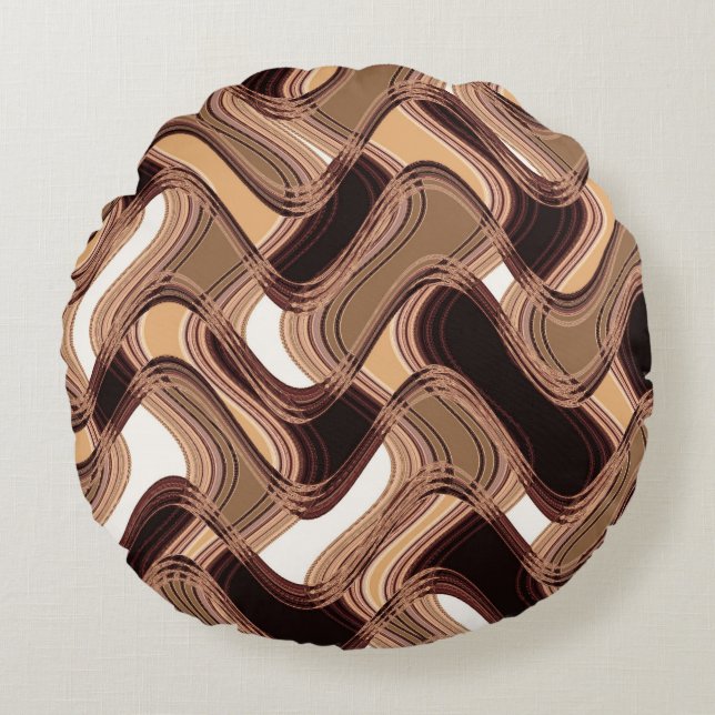 Toffee en Caramel Round-Sierkussen Rond Kussen (Voorkant)
