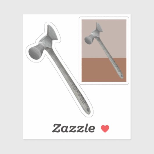 Toffee hamer illustratie sticker (Vel)