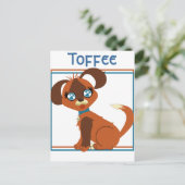 Toffee Toon Pup Briefkaart (Staand voorkant)