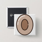 toffee vierkante button 5,1 cm (Voorkant /achterkant)
