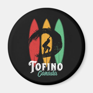 Tofino Canada Beach  Retro Surfing Magneet