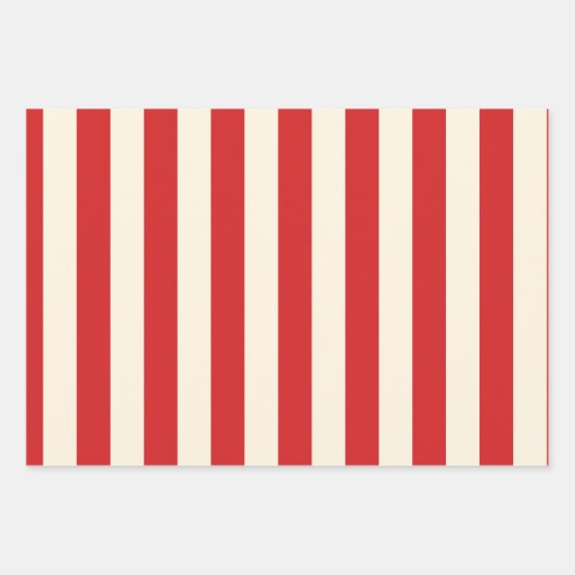 Tofu Cream Postbox Rode strepen Inpakpapier Vel (Voorkant)