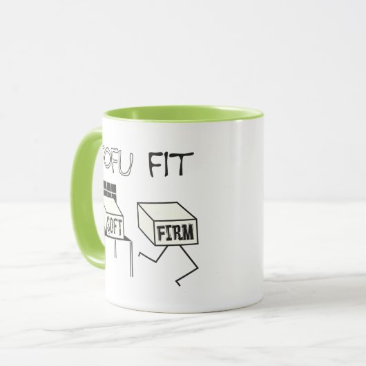 Tofu Fit Grappig Running Tofu Soy thema Mok (Voorkant links)