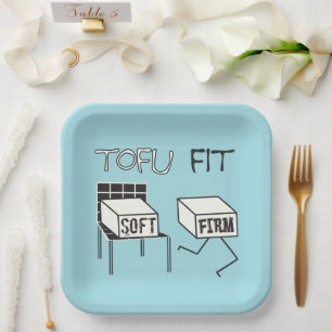 Tofu Fit Grappig Running Tofu Soy thema Papieren Bordje