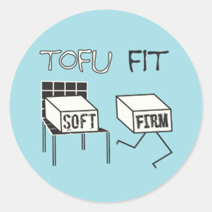 Tofu Fit Grappige Hardloopende Tofu Soja Thema Sti Ronde Sticker