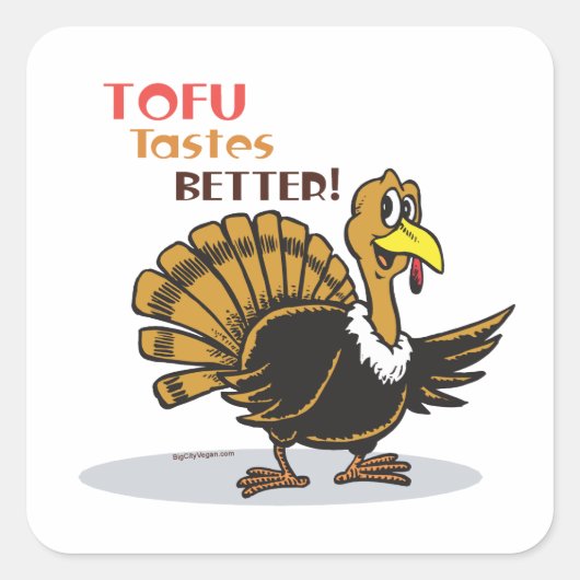 Tofu-Thanksgiving Vierkante Sticker (Voorkant)