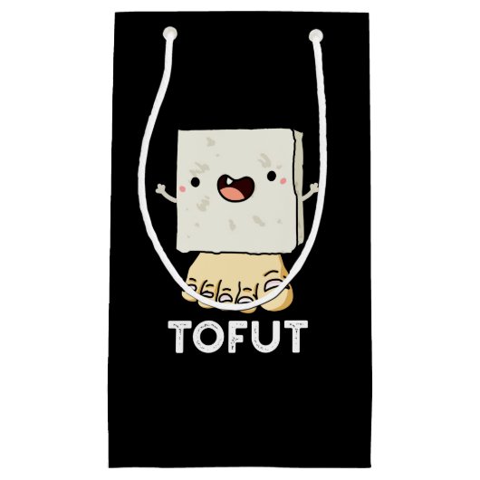 Tofut Funny Tofu Pun Dark BG Klein Cadeauzakje (Voorkant)