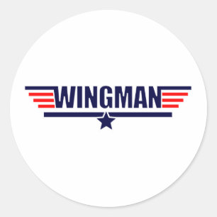 Tog Pistool Wingman Ronde Sticker