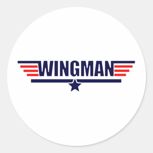 Tog Pistool Wingman Ronde Sticker (Voorkant)