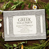 Toga Anniversaire Fête Invitation avec colonnes en