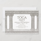 Toga Anniversaire Fête Invitation avec colonnes en (Devant)