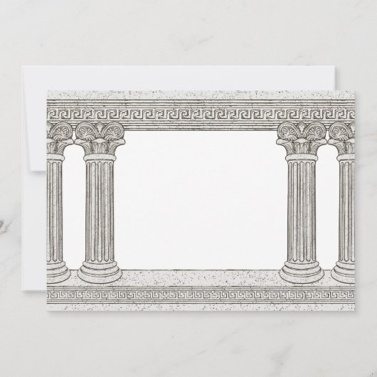 Toga Anniversaire Fête Invitation avec colonnes en (Dos)