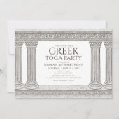 Toga Anniversaire Fête Invitation avec colonnes en (Devant)