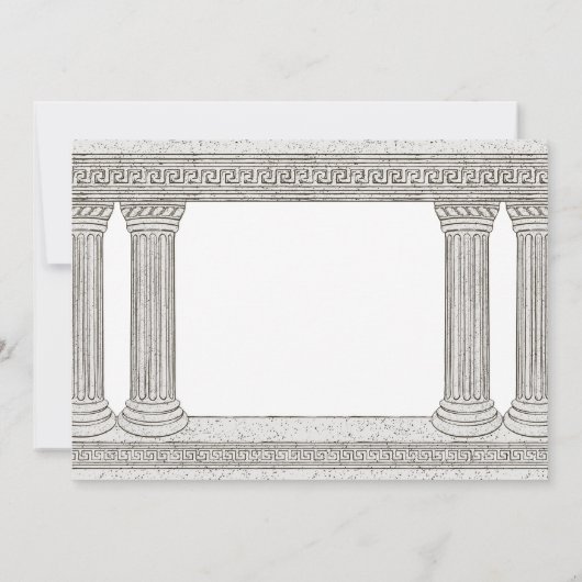 Toga Anniversaire Fête Invitation avec colonnes en (Dos)