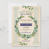Toga Party Birthday Ivy Scroll Ancient Roman Kaart (Voorkant)