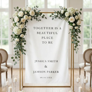 Together beautiful place to b Wedding Welcome Sign Wandkleed